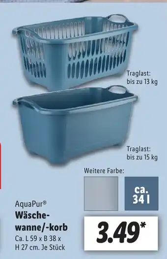 Lidl AquaPur Wäschewanne/-korb Angebot