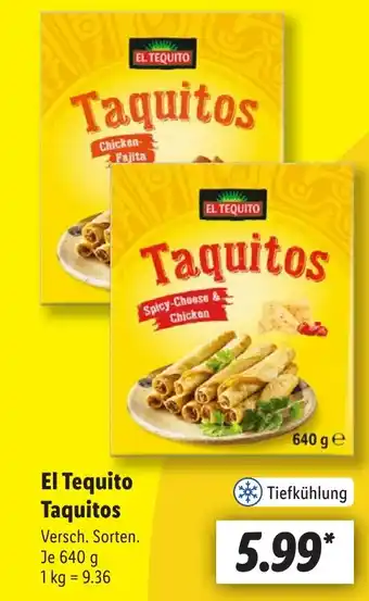 Lidl El Tequito Taquitos 640g Angebot