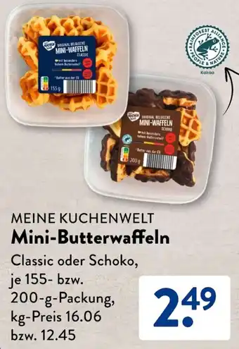 Aldi Süd MEINE KUCHENWELT Mini-Butterwaffeln 155-200 g Packung Angebot