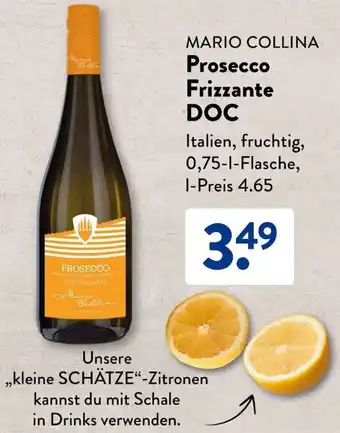 Aldi Süd MARIO COLLINA Prosecco Frizzante DOC 0,75 L Flasche Angebot