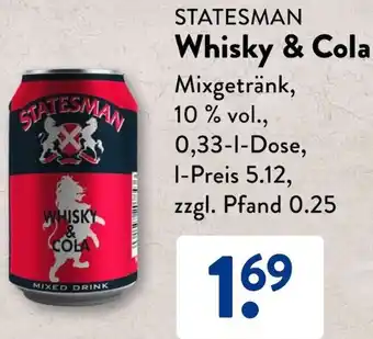 Aldi Süd STATESMAN Whisky & Cola 0,33 L Dose Angebot