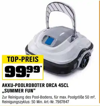 OBI AKKU-POOLROBOTER ORCA 45CL ,,SUMMER FUN" Angebot