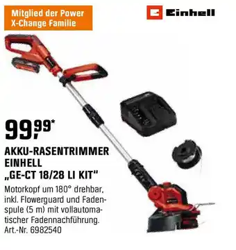 OBI EINHELL AKKU-RASENTRIMMER ,,GE-CT 18/28 LI KIT" Angebot