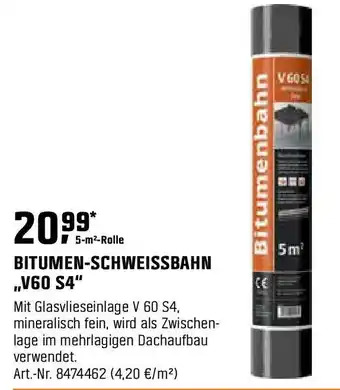 OBI BITUMEN-SCHWEISSBAHN "V60 S4"5m² Angebot