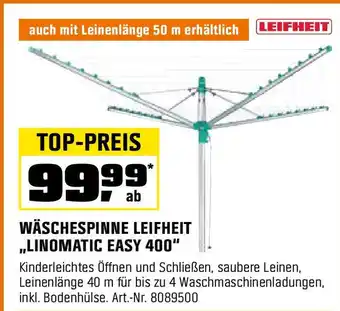 OBI LEIFHEIT WÄSCHESPINNE ,,LINOMATIC EASY 400" Angebot