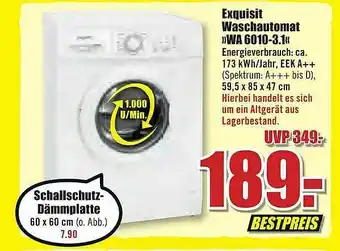 B1 Discount Baumarkt Exquisit Waschautomat »wa 6010-3.1« Angebot