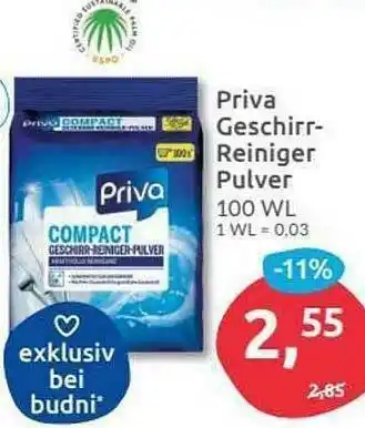 Budni Priva Geschirr-reiniger Pulver Angebot