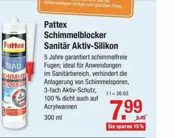 V Baumarkt Pattex Schimmelblocker Sanitär Aktiv-silikon Angebot