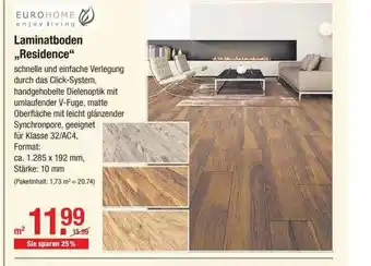 V Baumarkt Eurohome Laminatboden „residence” Angebot