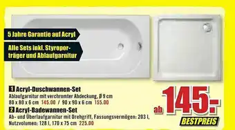 B1 Discount Baumarkt Acryl-duschwannen-set Acryl-badewannen-set Angebot