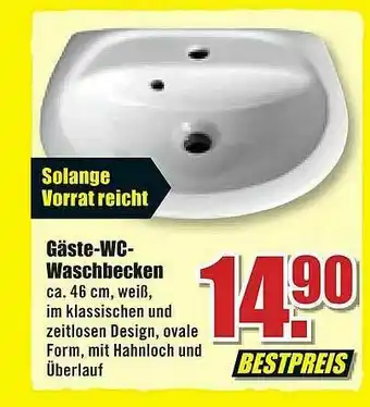 B1 Discount Baumarkt Gäste-wc-waschbecken Angebot