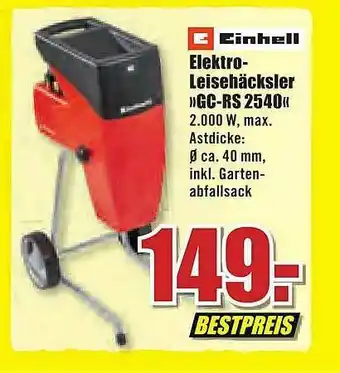 B1 Discount Baumarkt Einhell Elektro-leisehäcksier »gc-rs 2540« Angebot