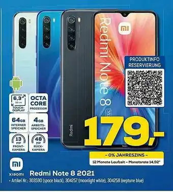 Euronics Berlet Xiaomi Redmi Note 8 2021 Angebot