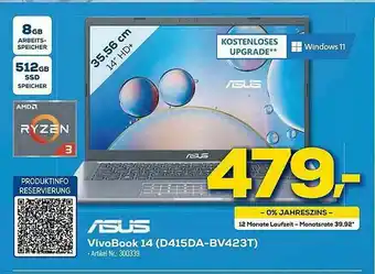 Euronics Berlet Vivobook 14 (d415da-bv423t) Asus Angebot