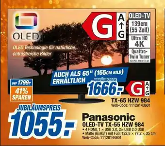 expert Octomedia Panasonic Oled-tv Tx-55 Hzw 984 Tx-65 Hzw 984 Angebot