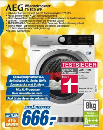 expert Octomedia Aeg Wäschertrockner T9 Eco Wp Angebot