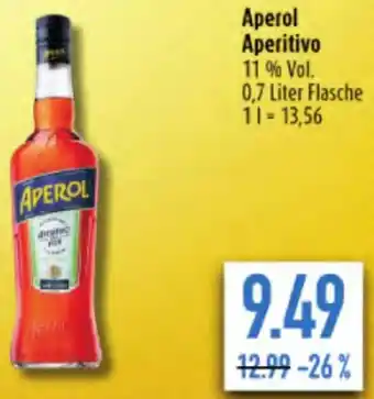 diska Aperol Aperitivo 0,7 Liter Flasche Angebot