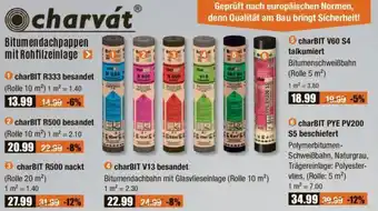 V Baumarkt Charvát Bitumendachpappen mit Rohfilzeinlage Angebot