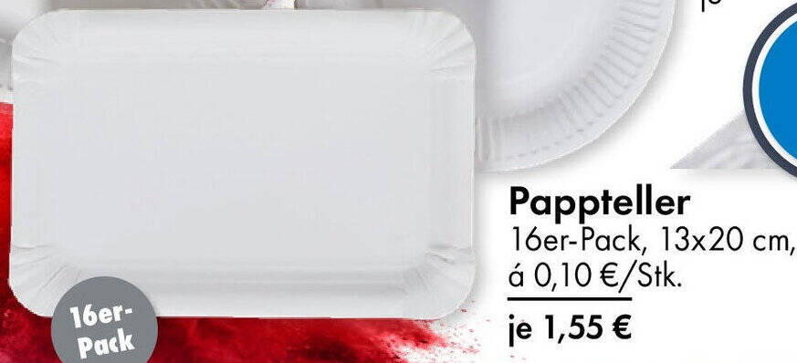 Pappteller 16er-Pack Angebot bei TEDi