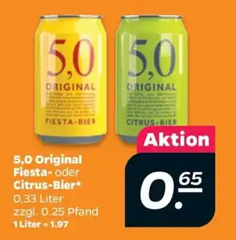 NETTO 5,0 Original Fiesta- oder Citrus-Bier 0,33 Liter Angebot