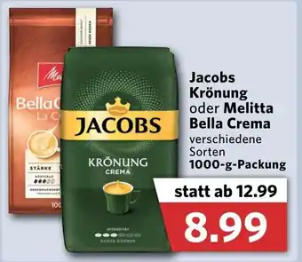 Combi Jacobs Krönung oder Melitta Bella Crema 1000g Angebot