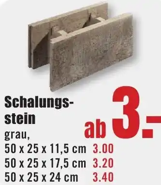 B1 Discount Baumarkt Schalungsstein Angebot