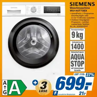 expert Techno Land SIEMENS Waschmaschine WU14UT72EX Angebot