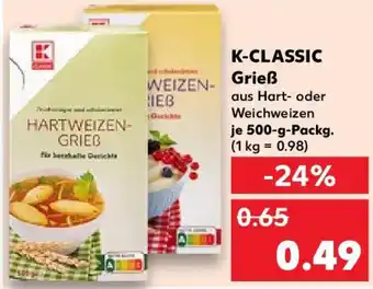 Kaufland K-CLASSIC Grieß 500-g-Packg. Angebot