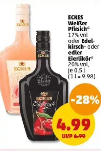 PENNY ECKES Weißer Pfirsich oder Edel- kirsch- oder edler Eierlikör 0,5 l Angebot