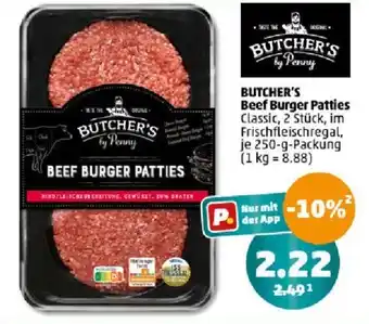 PENNY BUTCHER'S Penny Beef Burger Patties 250-g-Packung Angebot