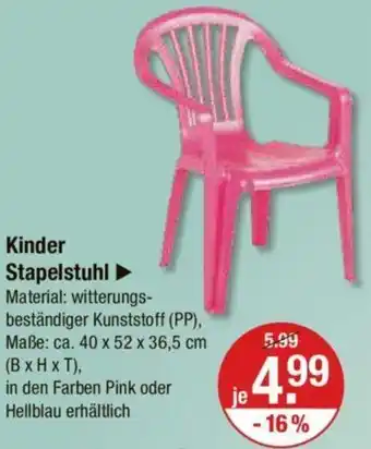 V Markt Kinder Stapelstuhl Angebot