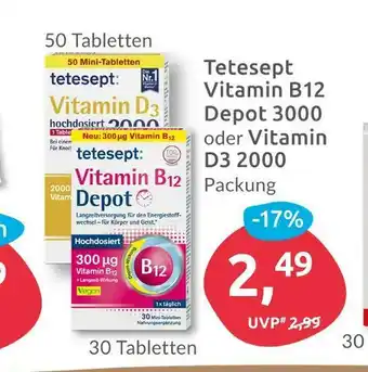 Budni Tetesept vitamin b12 depot 3000 oder vitamin d3 2000 Angebot