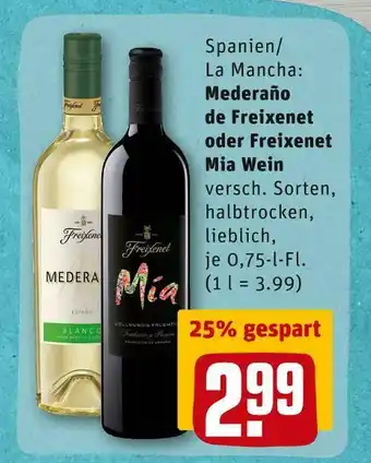 REWE Mederaño, freixenet oder freixenet mia rot- oder weißwein Angebot