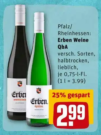 REWE Erben weine qba weißwein oder rotwein Angebot