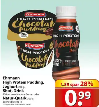 Famila Nord Ost Ehrmann high protein pudding, joghurt  shot, drink oder natur-quark Angebot