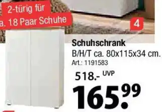 Zurbrüggen Schuhschrank Angebot