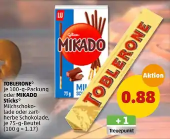 PENNY Toblerone oder mikado schokolade Angebot