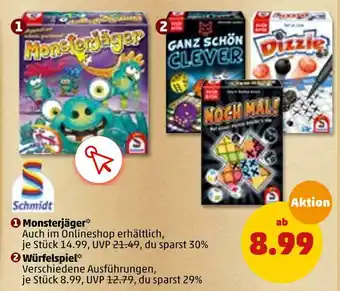 PENNY Schmidt monsterjäger oder würfelspiel Angebot