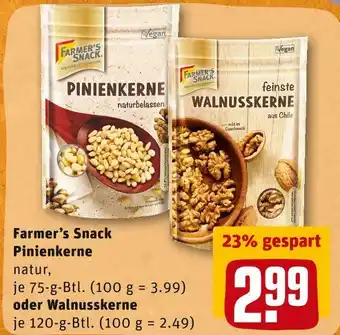 REWE Farmer’s snack pinienkerne oder walnusskerne Angebot