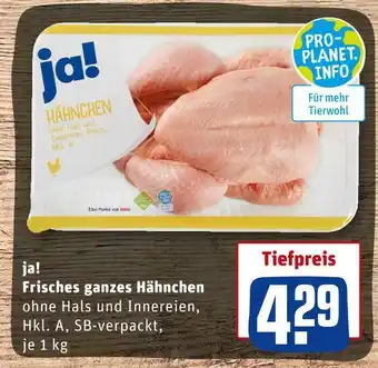 REWE Ja! frisches ganzes hähnchen Angebot