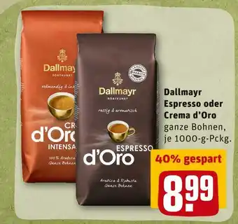 REWE Dallmayr espresso oder crema d’oro Angebot