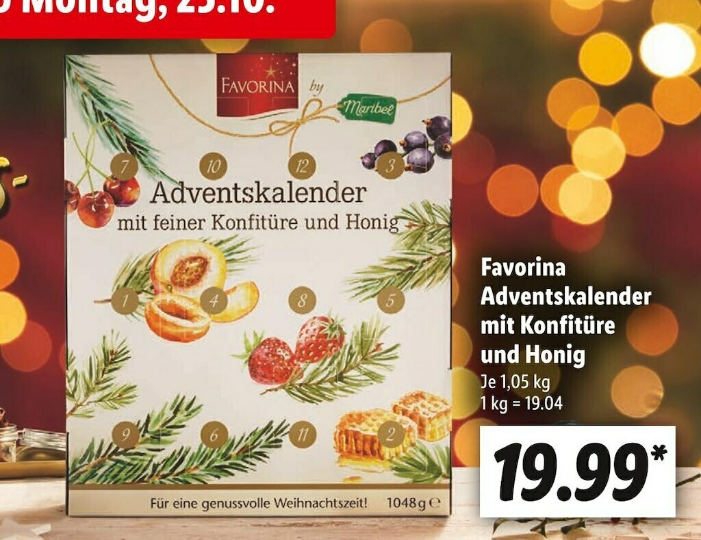 Favorina adventskalender Angebot bei Lidl