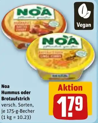 REWE Noa Hummus oder Brotaufstrich 175-g-Becher Angebot