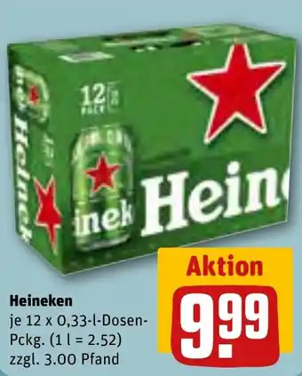 REWE Heineken 12 x 0,33-l-Dosen- Pckg. Angebot