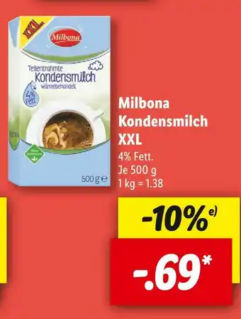 Lidl Milbona kondensmilch xxl Angebot