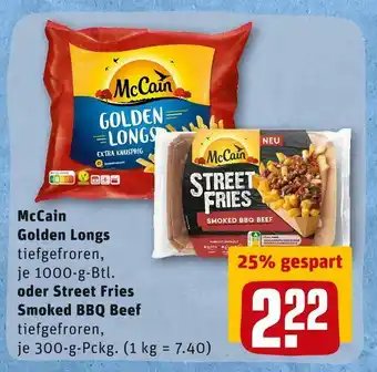 REWE Mccain golden longs oder street fries smoked bbq beef Angebot