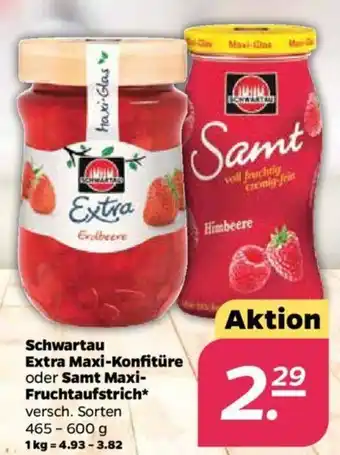 NETTO Schwartau Extra Maxi Konfitüre oder Samt Maxi Fruchtaufstrich 465-600g Angebot