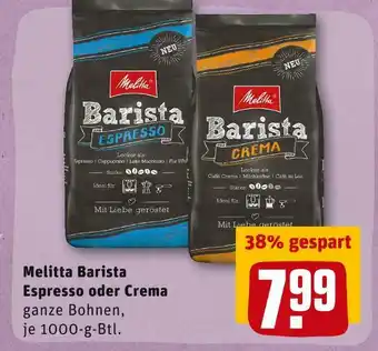 REWE Melitta barista espresso oder crema Angebot