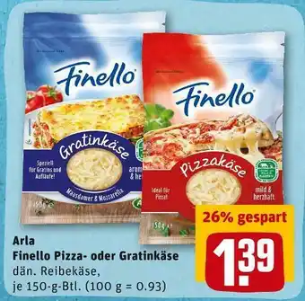 REWE Arla finello pizza- oder gratinkäse Angebot