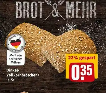 REWE Brot & mehr dinkel-vollkornbrötchen Angebot